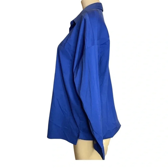 NY Collection Blue Button Shirt Size 1X New With Tags - Picture 2 of 7